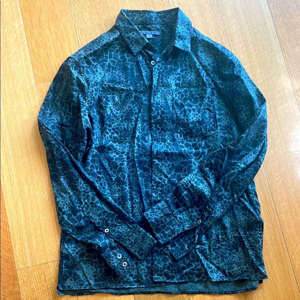 Varvatos black and grey animal print shirt